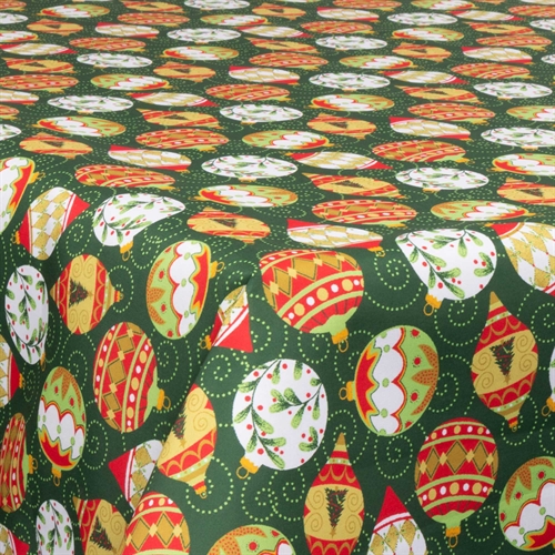 Textil Wachstuch mit Acrylbeschichtung - Mit Weihnachtsmotiv - Christmas baubles - 140 cm breit - Meterware