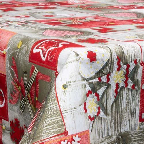 Textil Wachstuch mit Acrylbeschichtung - Mit Weihnachtsmotiv - Christmas heart - 140 cm breit - Meterware