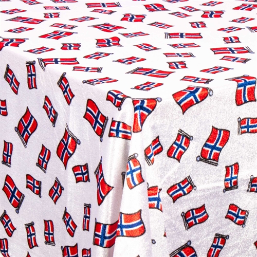 Flaggentischdecke - Velour Tischdecke mit norwegischer Flagge - Nervös Velourtischdecke - Paket mit 3 Metern