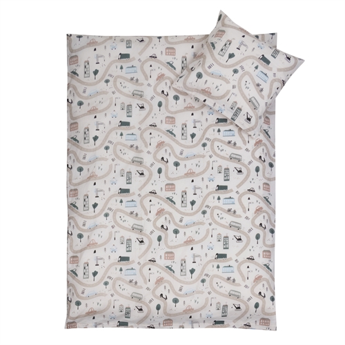 Bettwäsche 70x100 cm - Baby-Bettwäsche-Set mit Autos - 100% Baumwoll-Bettwäsche - Nordstrand Home