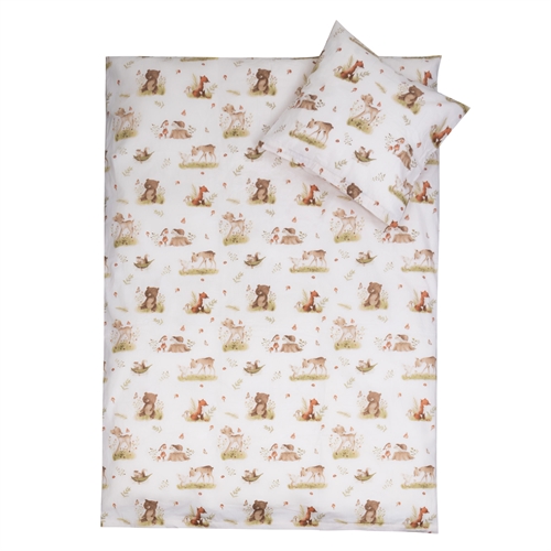 Bettwäsche 70x100 cm - Baby-Bettgarnitur mit Hirschen und Bären - 100% Baumwoll-Bettwäsche - Nordstrand Home
