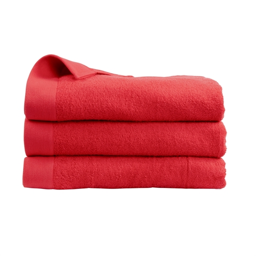 Badetuch - 100% Weiche Baumwolle mit hoher Saugfähigkeit - 70x140 cm - Rotes Badetuch von der dänischen Marke By Borg