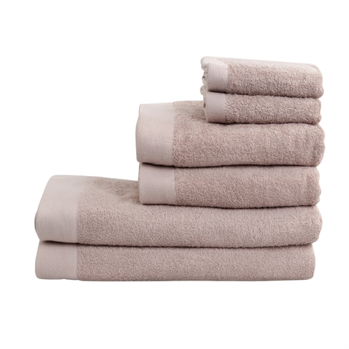 Handtuchpaket mit 6 Stück - 100% Weiche Baumwolle mit hoher Saugfähigkeit - Rosa Handtücher von der dänischen Marke By Borg