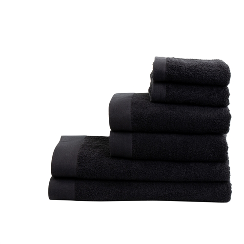 Handtuchpaket mit 6 Stück - 100% Weiche Baumwolle mit hoher Saugfähigkeit - Schwarze Handtücher von der dänischen Marke By Borg