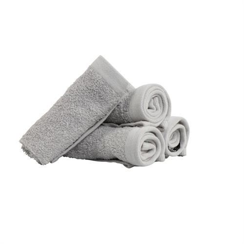 Waschlappen 4er-Pack - 100% Weiche Baumwolle mit hoher Saugfähigkeit - 30x30 cm - Hellgraue Waschlappen von der dänischen Marke By Borg