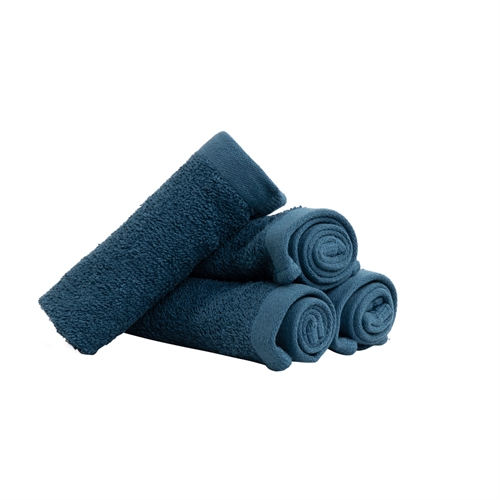 Waschlappen 4er-Pack - 100% Weiche Baumwolle mit hoher Saugfähigkeit - 30x30 cm - Dunkelblaue Waschlappen von der dänischen Marke By Borg