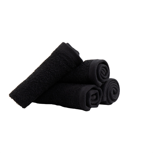 Waschlappen 4er-Pack - 100% Weiche Baumwolle mit hoher Saugfähigkeit - 30x30 cm - Schwarze Waschlappen von der dänischen Marke By Borg