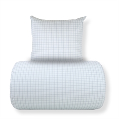 Bettwäsche - 100% Baumwolle - Blau mit dunkelblauen Karos
