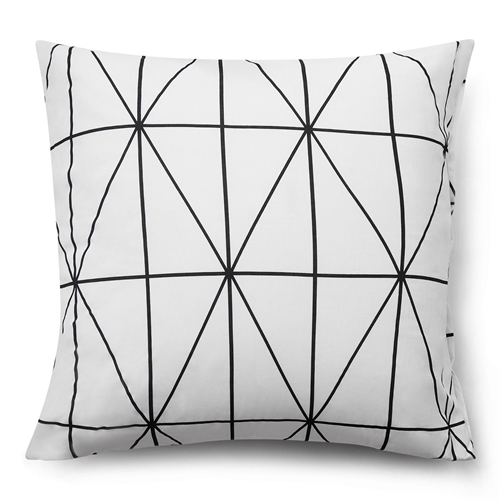 Kissenbezug 100 % Baumwolle - 60x63 cm - Weißes Kissenbezug mit Harlekinmuster - Nordstrand Home Deckenbezug