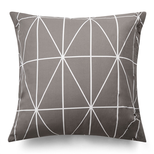 Kissenbezug 100 % Baumwolle - 60x63 cm - Hellgrau Kissenbezug mit Harlekinmuster - Nordstrand Home Deckenbezug