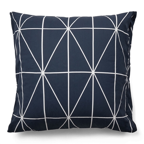 Kissenbezug 100 % Baumwolle - 60x63 cm - Blau Kissenbezug mit Harlekinmuster - Nordstrand Home Deckenbezug