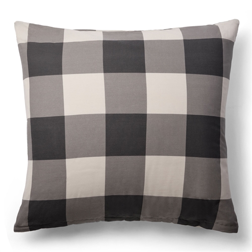 Kissenbezug 100 % Baumwolle - 60x63 cm - Grau kariertes Kissenbezug - Nordstrand Home Deckenbezug