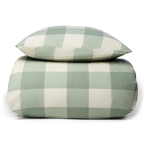 Doppelbettwäsche 100 % Baumwolle - 200x200 cm - Grün kariertes Bettwäsche-Set - Nordstrand Home decke