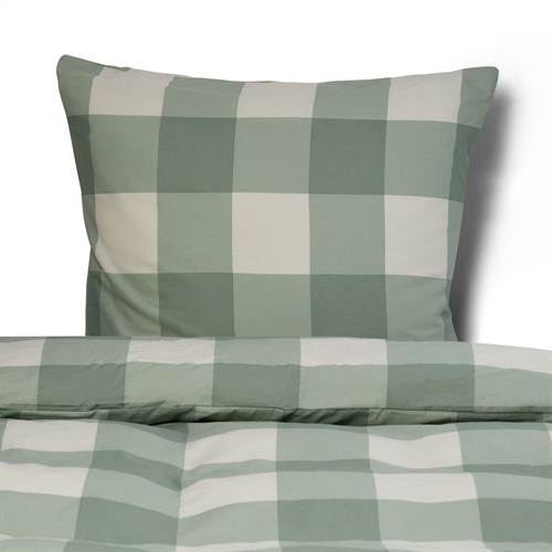 Bettwäsche 100 % Baumwolle - 140x200 cm - Grün kariertes Bettwäsche-Set - Nordstrand Home Decke