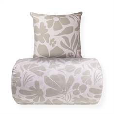 Bettwäsche - 100% Baumwolle - Graues Blumen-Design