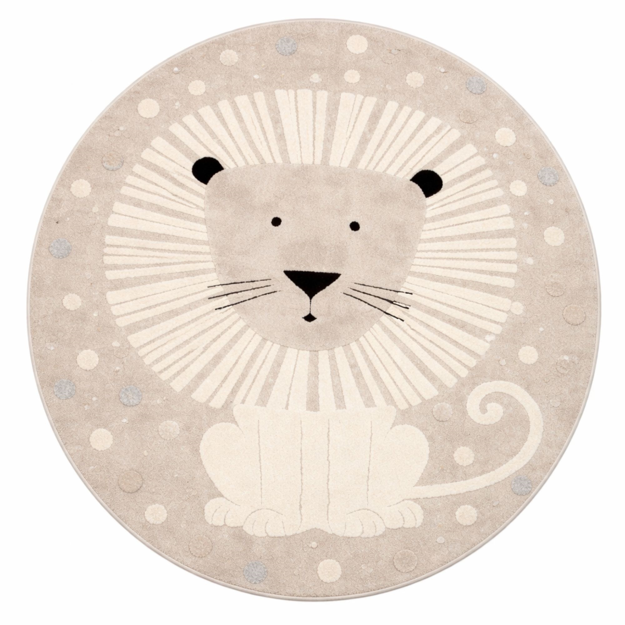 Runder Kinderteppich - Ø 120 cm - Gewebt - Beige - Elio - Nordstrand Home