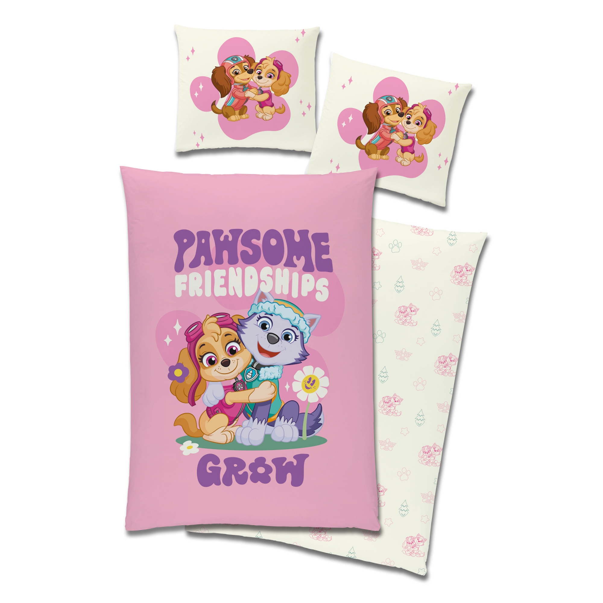 Paw Patrol Bettwäsche - 100% Baumwolle - Kinderbettwäsche 140x200 cm - Pawsome Friendships Grow