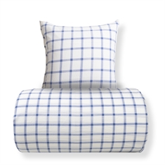 Bettwäsche - Seersucker-Bettwäsche - 100% Baumwoll-Krepp - Blau kariert