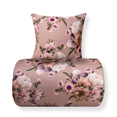 Bettwäsche - Baumwollsatin - Wendbare rosa Blumenbettwäsche