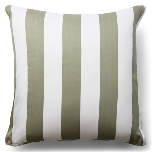 Kissenbezug aus 100% weichem und luxuriösem Baumwollsatin - 60x63 cm - Grüner und weißerNordic Stripe Kissenbezug von By Night