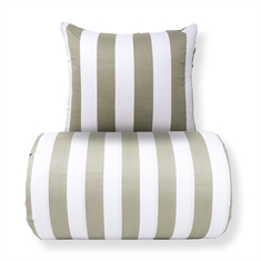 Bettwäsche - 100% Baumwollsatin - Nordic Stripe - breite olivgrüne Streifen