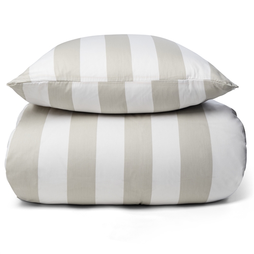 Bettwäsche 100% weicher und luxuriöser Baumwollsatin - Schöne grau Streifen - 140x200 cm - Nordic Stripe Bettset von By Night