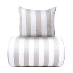 Bettwäsche - 100% Baumwollsatin - Nordic Stripe - Breite graue Streifen