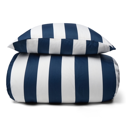 Bettwäsche 100% weicher und luxuriöser Baumwollsatin - 200x220 cm - Schöne blau Streifen - Nordic Stripe Bettset von By Night