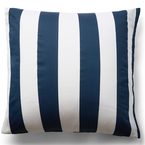 Kissenbezug aus 100% weichem und luxuriösem Baumwollsatin - 60x63 cm - Blaues und weißer Nordic Stripe Kissenbezug von By Night