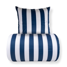 Bettwäsche - 100% Baumwollsatin - Nordic Stripe - Breite blaue Streifen