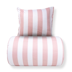 Bettwäsche - 100% Baumwollsatin - Nordic Stripe - breite rosa Streifen