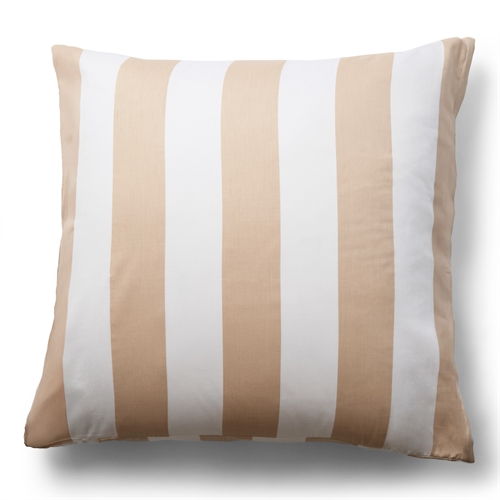 Kissenbezug aus 100% weichem und luxuriösem Baumwollsatin - 60x63 cm - Naturfarben und weißerNordic Stripe Kissenbezug von By Night
