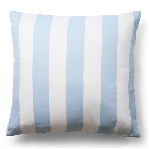 Kissenbezug aus 100% weichem und luxuriösem Baumwollsatin - 60x63 cm - Hellblaues und weißer Nordic Stripe Kissenbezug von By Night