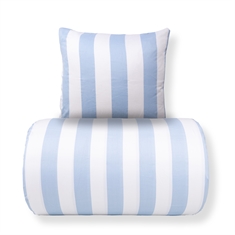 Bettwäsche - 100% Baumwollsatin - Nordic Stripe - breite hellblaue Streifen