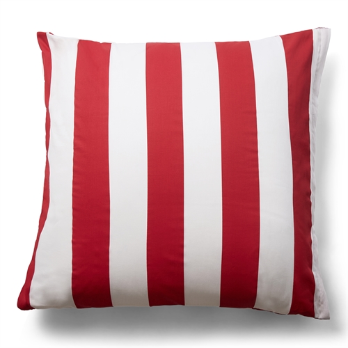 Kissenbezug aus 100% weichem und luxuriösem Baumwollsatin - 60x63 cm - Rotes und weißerNordic Stripe Kissenbezug von By Night