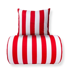 Bettwäsche - 100% Baumwollsatin - Nordic Stripe - Breite rote Streifen