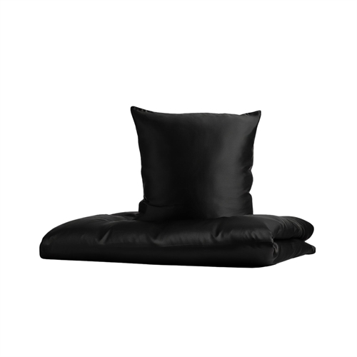 Bettwäsche aus Seide 200 x 200 cm - Schlichte schwarze Bettwäsche für Doppeldecke - 100 % Seide - Butterfly Silk