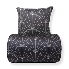 Bettwäsche - Baumwollsatin - wendbares graues Hexagon-Muster