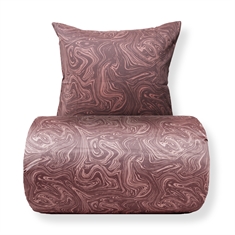 Bettwäsche - Baumwollsatin - dunkelrosa Marble-Print