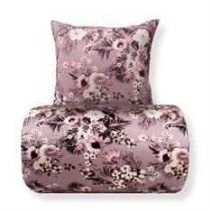 Bettwäsche - Baumwollsatin - Wendbar Lavendel Blumenprint und Punkte