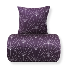 Bettwäsche - Baumwollsatin - Wendbares Pflaume Hexagon-Muster