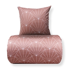 Bettwäsche - Baumwollsatin - Wendbares Pfirsich Hexagon-Print