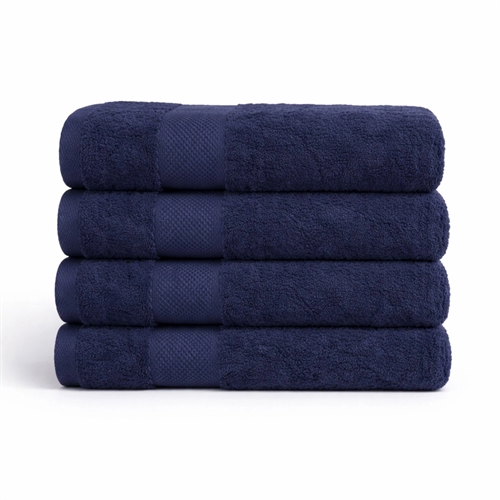 Ägyptisches Baumwoll-Handtuch - 100% ägyptische Baumwolle - Badetuch 70x140 cm - Orchidee - Dunkelblau