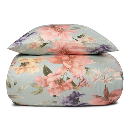 Bettwäsche mit Blumenmuster - 100% weicher Baumwollsatin - 140x200 cm - Summer Bloom - By Night Bettwäscheset