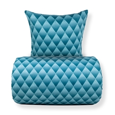 Bettwäsche - 100% Baumwollsatin - Blaues 3D-Harlekinmuster
