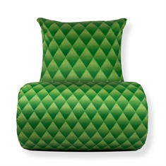 Bettwäsche - 100% Baumwollsatin - Grün 3D-Harlekinmuster