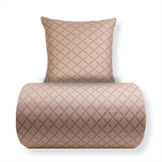 Bettwäsche - 100% Baumwollsatin - Beige Rautenmuster