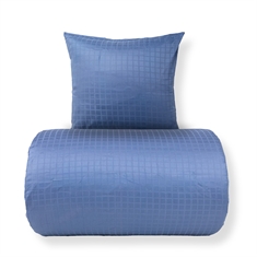 Bettwäsche - 100% Baumwollsatin - Blau jacquardgewebt - Unifarben