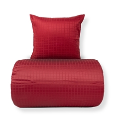 Luxus-Bettwäsche - 100% Baumwollsatin - Daisy rot - By Night jacquardgewebtes Bettwäsche-Set