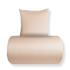 Bettwäsche - 100% ägyptische Baumwolle - sandfarbene jacquardgewebte Streifen
